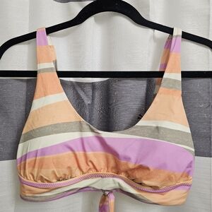 Prana Pink and Orange Bikini with Ruched Detailing